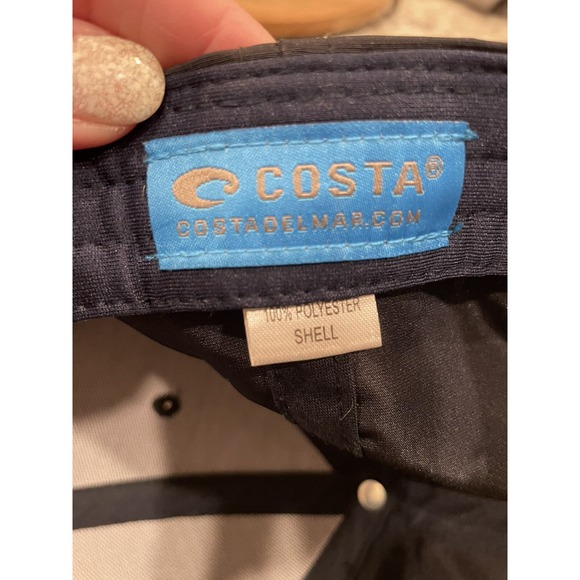 Costa Del Mar Navy Blue Hook & Loop Adjustable Hat Cap Polyester EUC Fast Ship - Picture 3 of 6